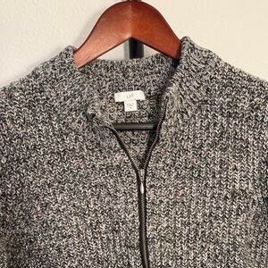 GUC J Jill Medium Oversized Grandpa Sweater with Zipper Cotton Wool Blend